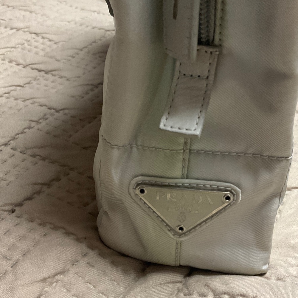 Prada grey Nylon shoulder bag with Silver Logo